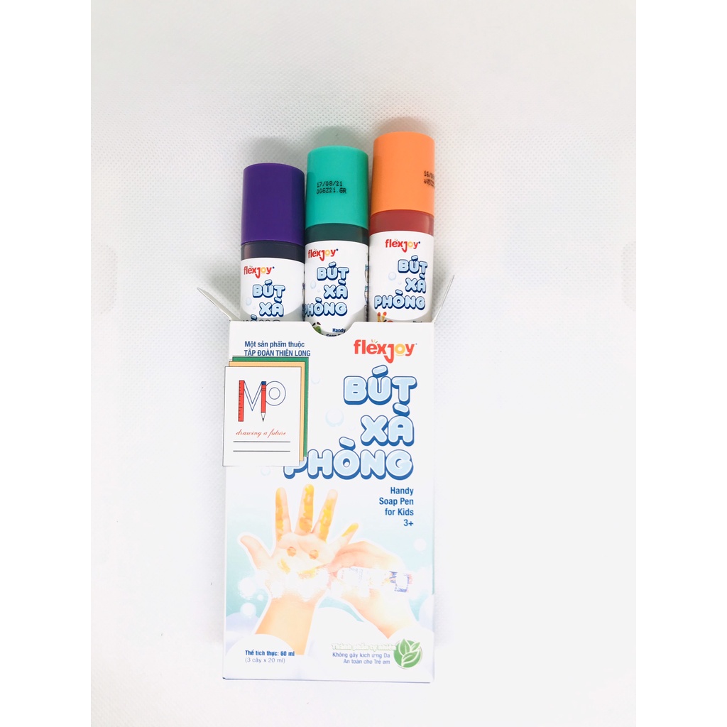 Combo 3 Bút xà phòng rửa tay Flexjoy Flex-JSP001- Có 3 mùi hương (dâu, táo, mâm xôi)- Sạch tay, An toàn, Không kích ứng
