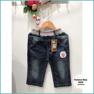 Quần short jeen bé trai mềm lưng thun từ 4-8 tuổi - quần jeen lửng trẻ em size 20-35 kg