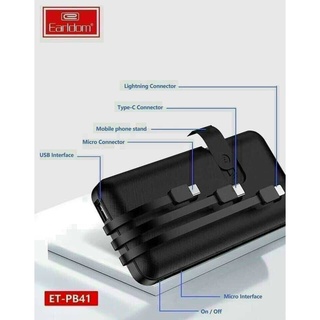 [CHÍNH HÃNG] Sạc Dự phòng Gắn Cáp 3 Earldom PB-41