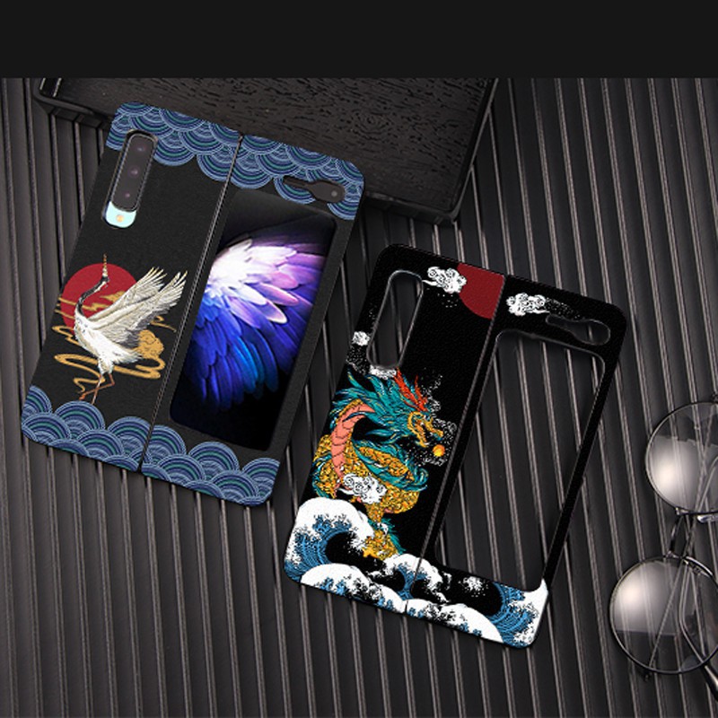Bao da điện thoại PU họa tiết tranh vẽ cho Samsung Galaxy Z Fold2 5G