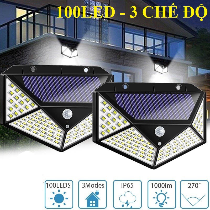 Đèn năng lượng mặt trời cảm ứng chuyển động 100 LED 120 LED siêu sáng-LOẠI TỐT