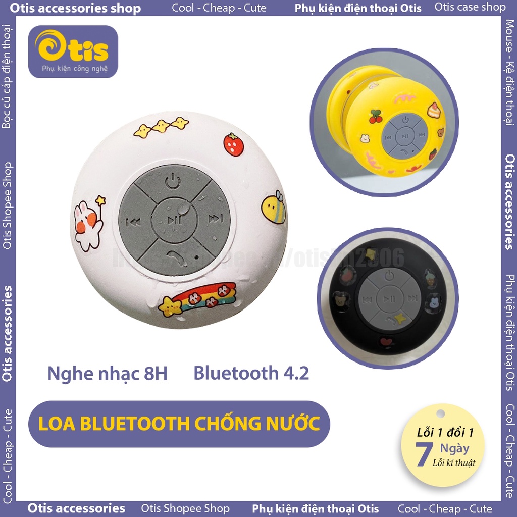 Loa Bluetooth Không Dây Mini Cute Sticker Dán Dễ Thương Chống Nước, Gắn Tường Nhà Tắm, Giá Đỡ Điện Thoại - Otis Shop