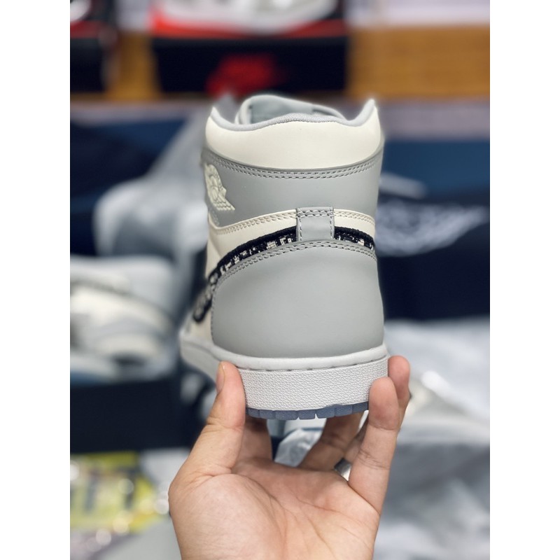 [AGsneaker] Giày thể thao cổ cao cao cấp màu xám đủ phụ kiện chân bè fit lên 1 size..