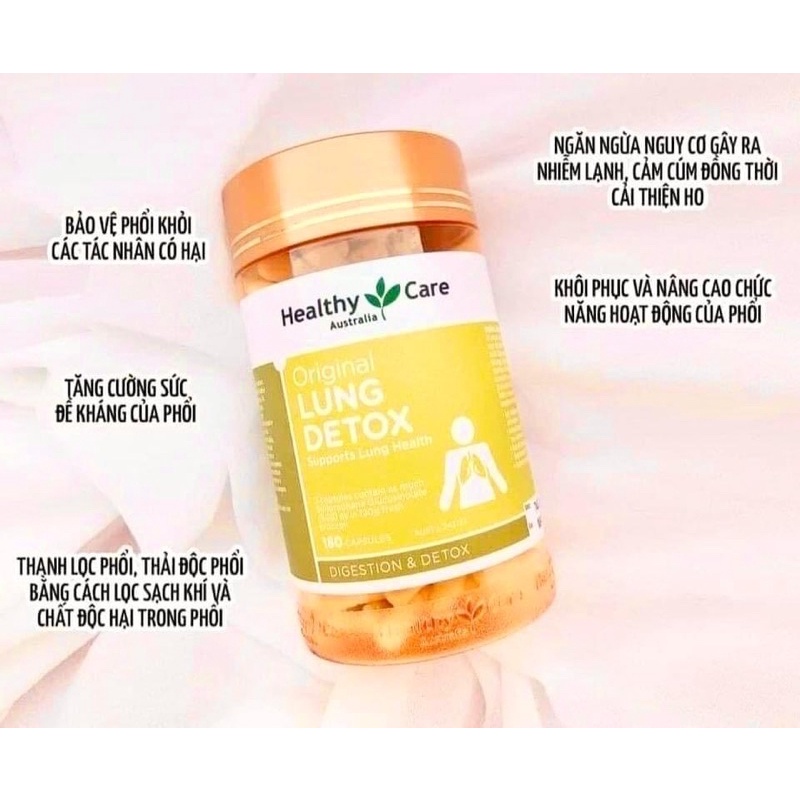 Thải độc phổi Lung detox healthycare 180 viên Úc