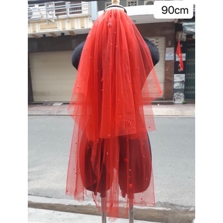 voan cô dâu màu đỏ lúp cô dâu