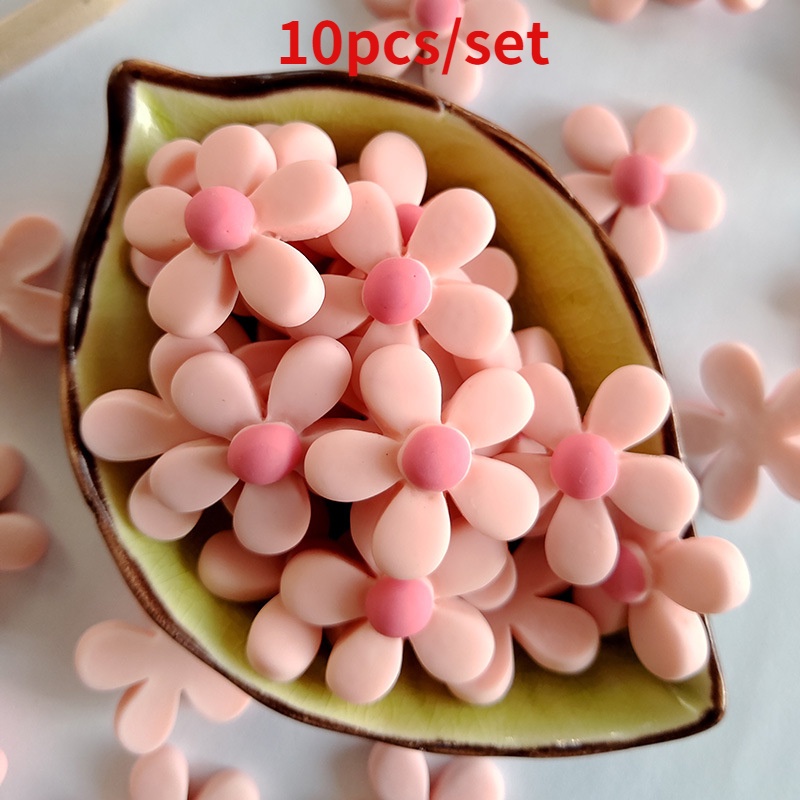 Set 10 phụ kiện trang trí quần áo/điện thoại hình bông hoa xinh xắn