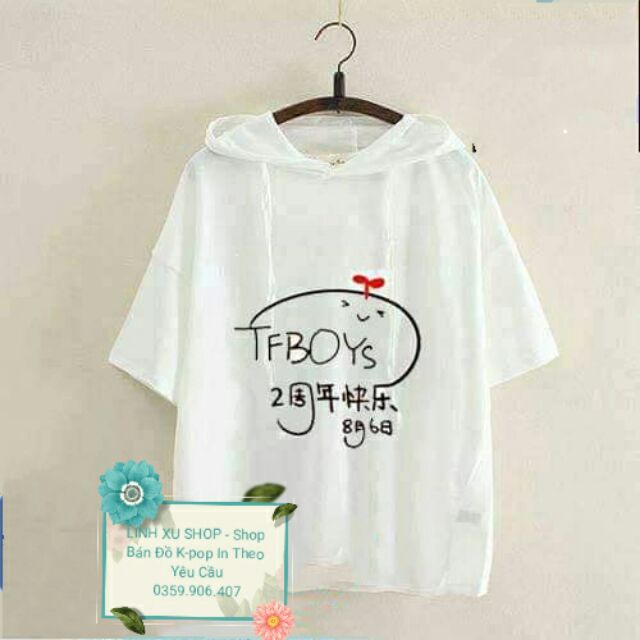Áo hoodie ngắn tay TFBOYS in theo yêu cầu