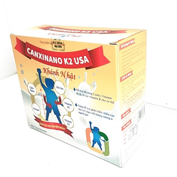Canxinano K2 USA Khánh Nhật, hỗ trợ bổ sung canxi, vitamin D, K và các vitamin B ( hộp 20 ống)