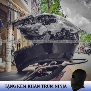Nón Fullface Royal m138B đen bóng tặng kèm 1 khăn trùm đầu Ninja - Nón bảo hiểm Fullface m138B chính hãng