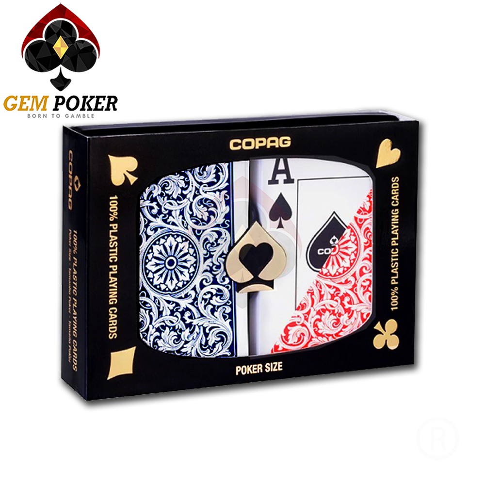 ⚜️ BÀI POKER COPAG 1546 RED/BLUE PLASTIC ⚜️