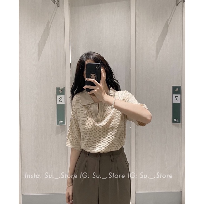 Áo polo nữ cổ V fom rộng, áo thun lưới polo nữ có cổ đẹp chất cottong
