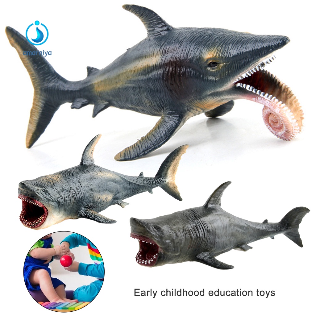 Đồ chơi mô hình cá mập trắng lớn Megalodon chống rỉ sét trang trí