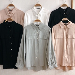 Áo sơ mi đũi oversize
