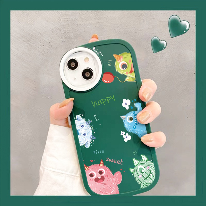 Suntaiho Ốp lưng iphone  Ốp điện thoại  silicon mềm in hình quái vật hoạt hình thích hợp cho iPhone 11 13 11 12 7 + 8 + XR
