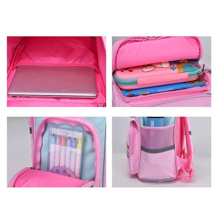 Balo cho bé gái chất xịn hình kì lân siêu đẹp dễ thương cho bé đi học, cặp sách chống thấm nước