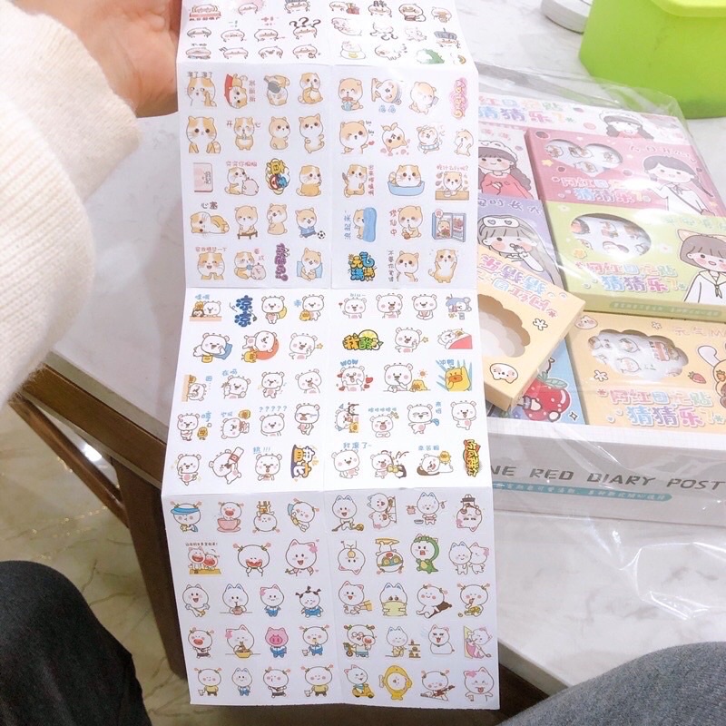 SET 12 TẤM STICKER (240 HÌNH) DÁN NHIỀU HÌNH DỄ THƯƠNG