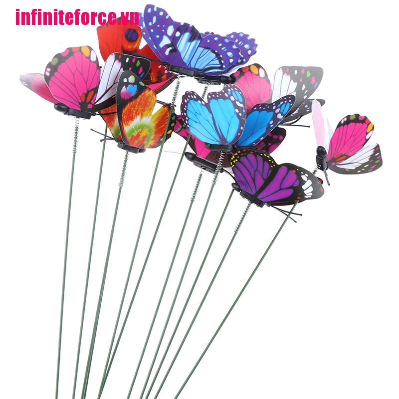 Bộ 10 Chậu Hoa 5xin Hình Bướm Nhiều Màu Sắc Trang Trí Vườn