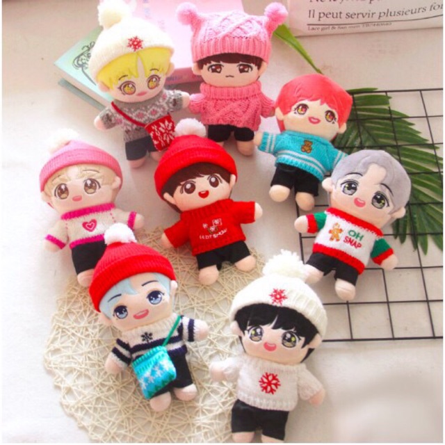 Doll BTS 25cm kèm outfit (mũ, áo, quần)
