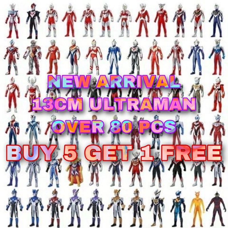 Hàng Mới Về!!! Hàng Mới Về!Mua 5 Tặng 1!!!Đồ Chơi Siêu Nhân Ultraman 13CM Bằng Cao Su Mềm Cho Bé Trai