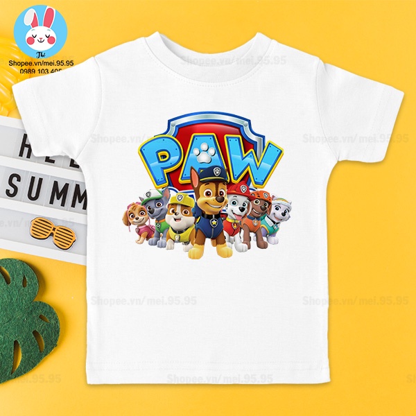Áo thun Đội chó cứu hộ Paw Patrol cho bé - Hình in cute sắc nét