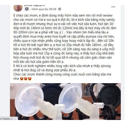 Phễu Hút Sữa Pumpa Comfort Cho Máy Avent, Fazt, Nevi, Cmbear, Sanity, Mamago, Gluckbaby, Kidplaza, Kichilachi,