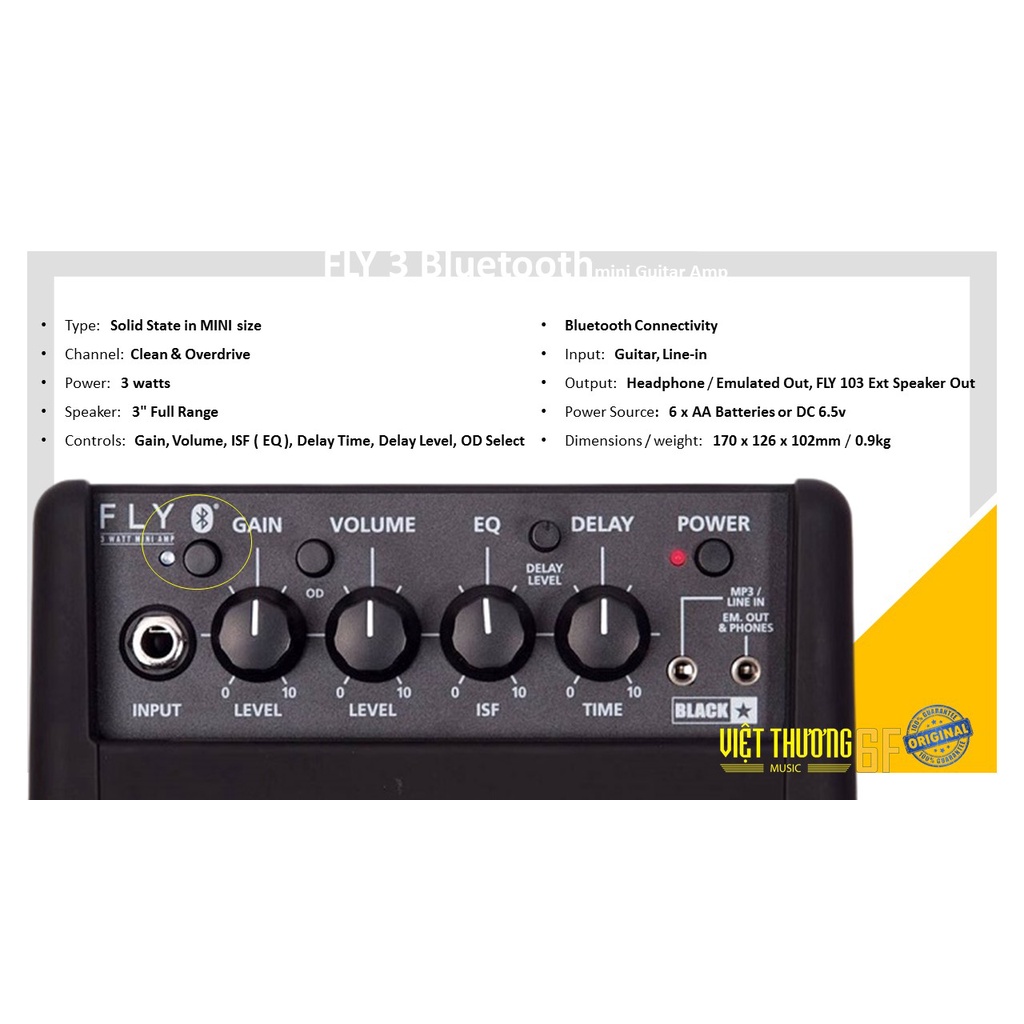 Loa guitar điện mini amp Blackstar FLY 3 Bluetooth