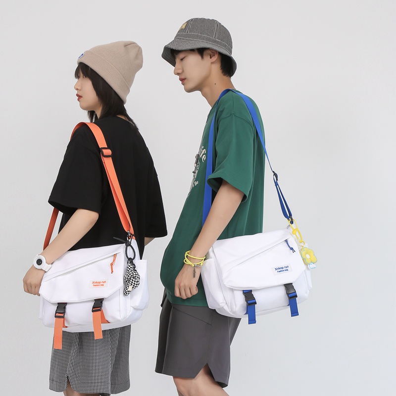 Túi Xách Canvas Đeo Vai Thiết Kế Đơn Giản Có Khóa Kéo Thời Trang Cho Nữ