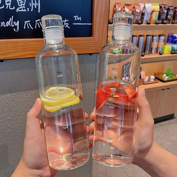 Bình đựng nước bằng nhựa trong suốt với dung tích lớn 500ml tiện lợi
