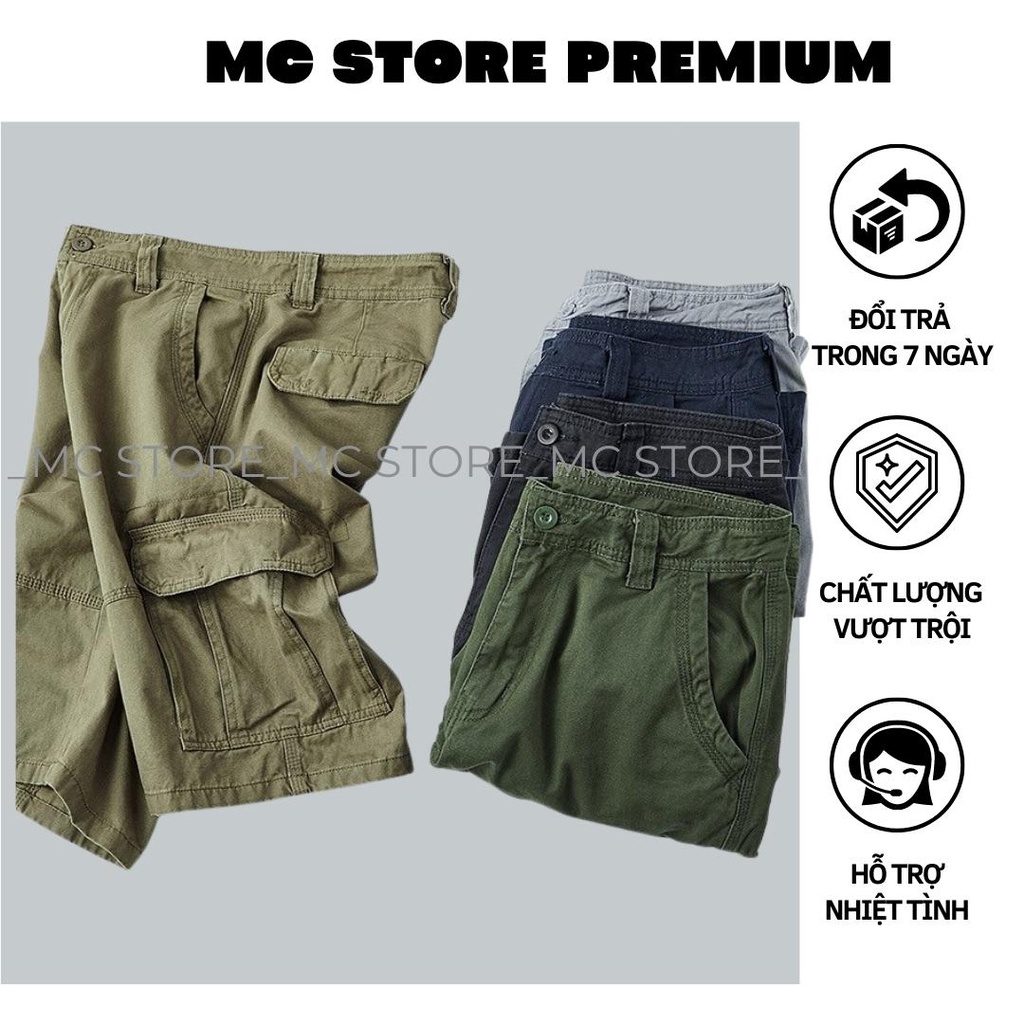 [FreeShip]Quần Short Túi Nắp Hộp Lửng Kaki Nam Cao Cấp Full Size 100kg Nhiều Màu MC STORE