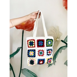 Túi tote handmade móc len sợi