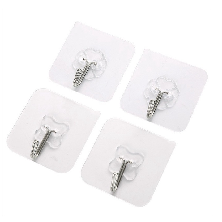 Móc dán tường trong suốt, chịu lực,Siêu dính kích thước 6x6 cm