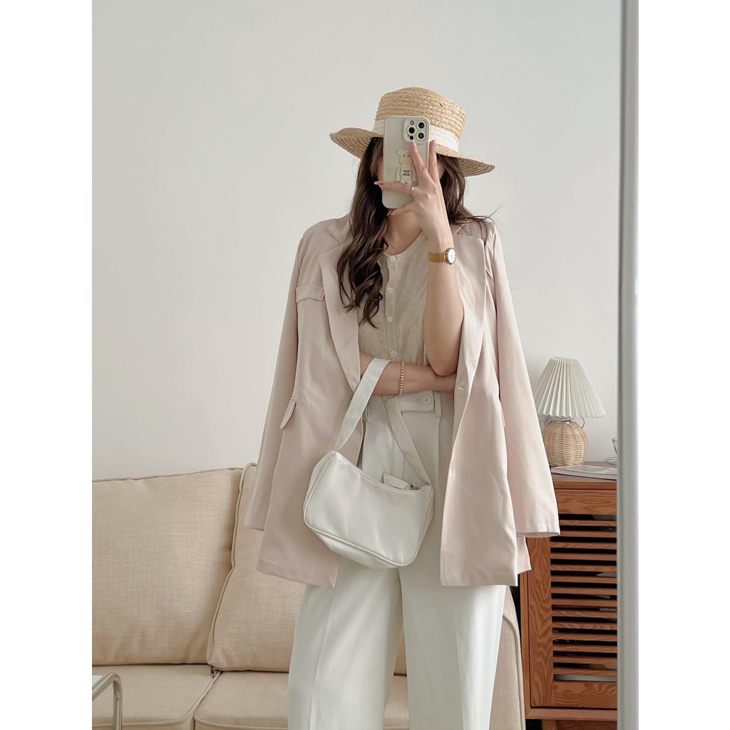 Áo Blazer/ Vest 2 Lớp Túi Ngực 2 Cúc