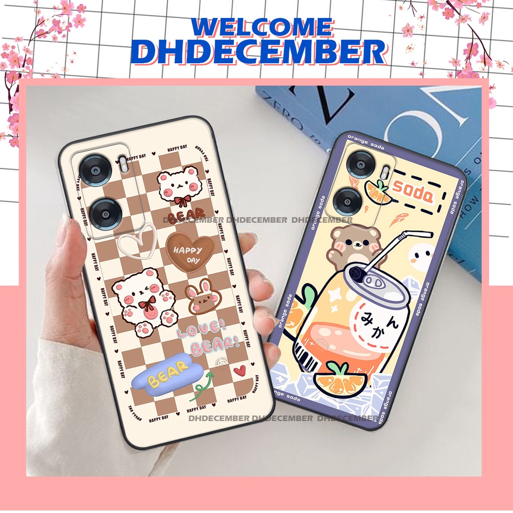 Ốp lưng Oppo A57 2022 / A77 4G / A77S BẢO VỆ CAMERA in hình 3D GẤU cute be@r, soda, happy day cực hot ,thời thượng