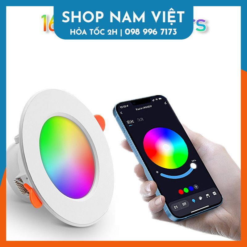 Đèn LED Downlight Âm Trần TUYA RGBCW 16 Màu Kết Nối Bluetooth