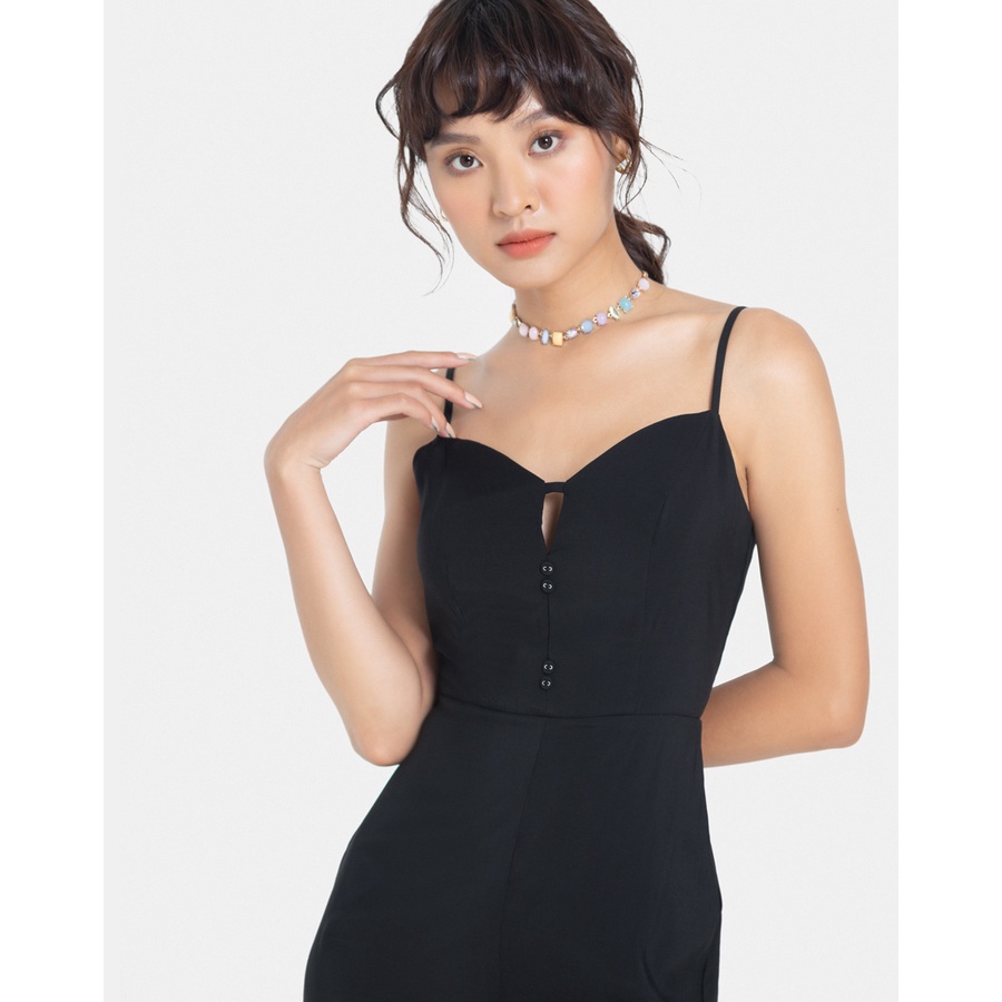 Đầm Midi Nữ Thời Trang JUNO 2 Dây Thun Lưng JNDLU013