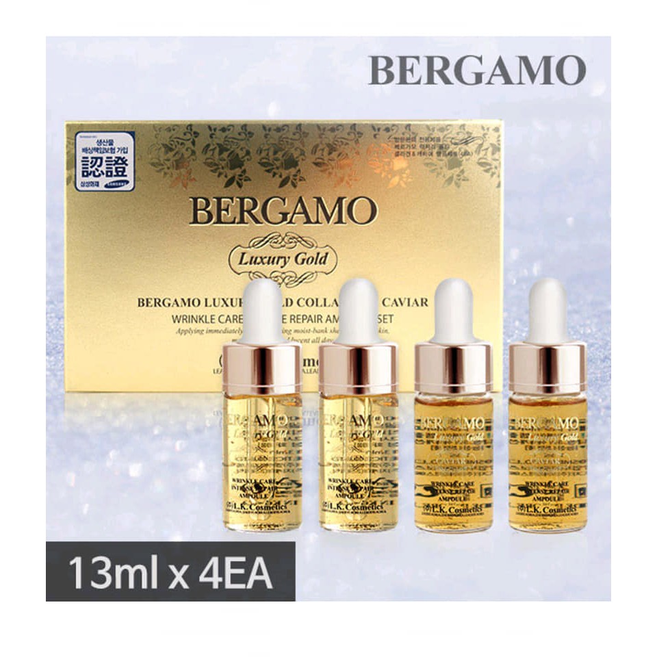 Serum Bergamo Luxury Gold Collagen  Caviar 13ml Hàn Quốc