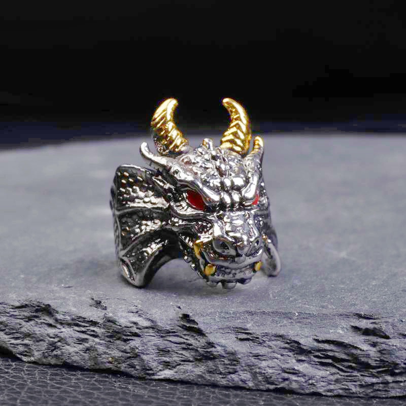Cổ Điển Nam Cá Tính Độc Đoán Đầu Bò Nhẫn Xu Hướng Thời Trang Bull Magic Nhẫn Mở Có Thể Điều Chỉnh Kích Thước Goth Punk Trang Sức