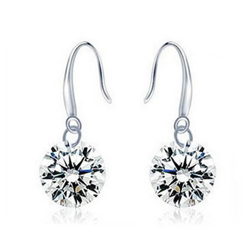 Bông tai mạ bạc đính đá sang trọng cho nữ