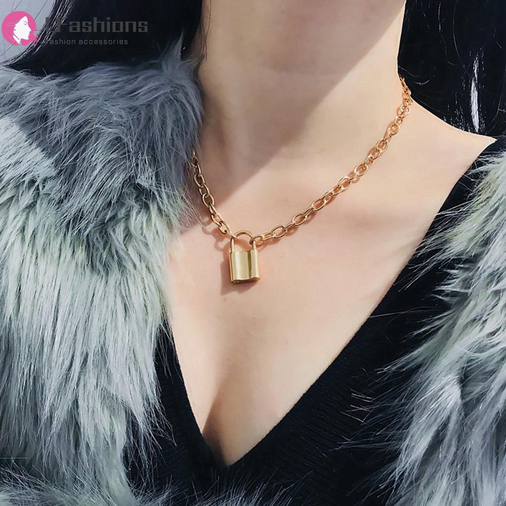 Lock Pendant Clavicle Chain Women Necklace Jewelry Accessories