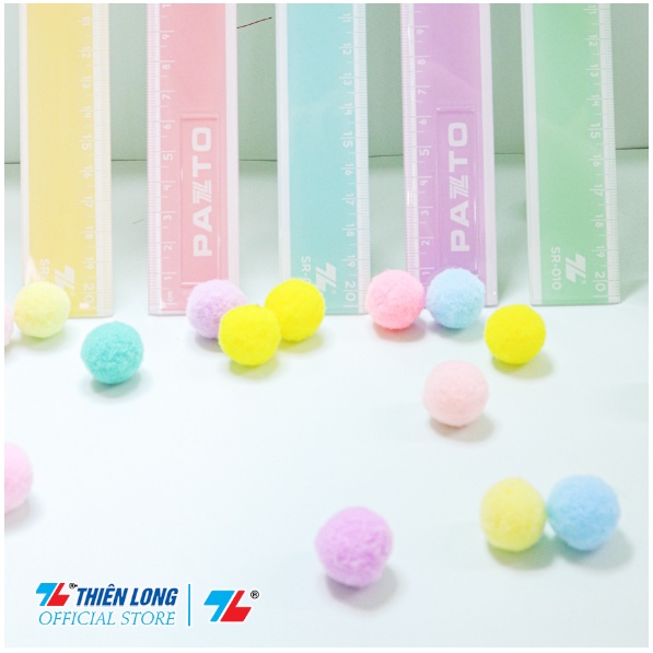 Thước nhựa thẳng màu Pastel dài 20 cm Thiên Long Pazto SR-010