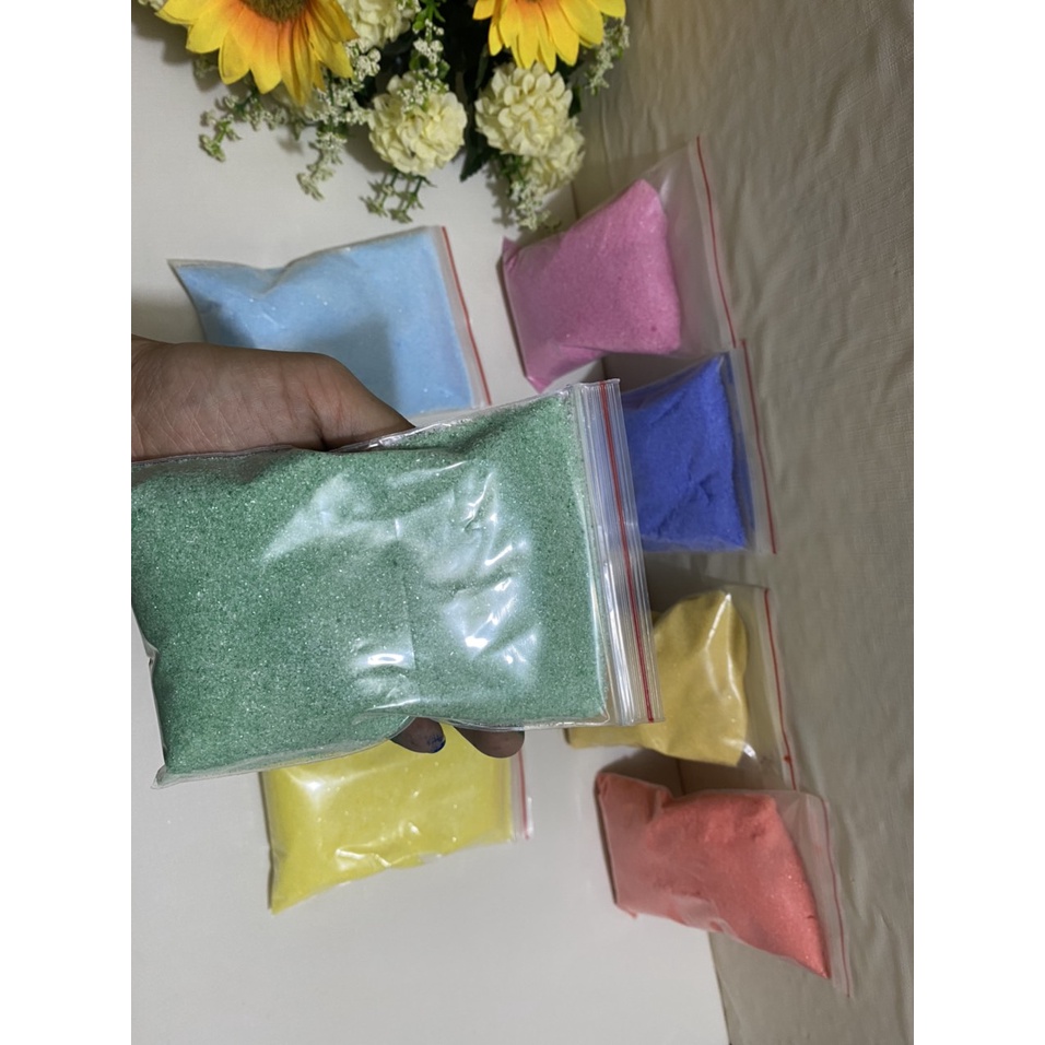 Cát màu an toàn cho bé làm thủ công, chơi bàn ánh sáng, chơi tranh cát gói 300gr