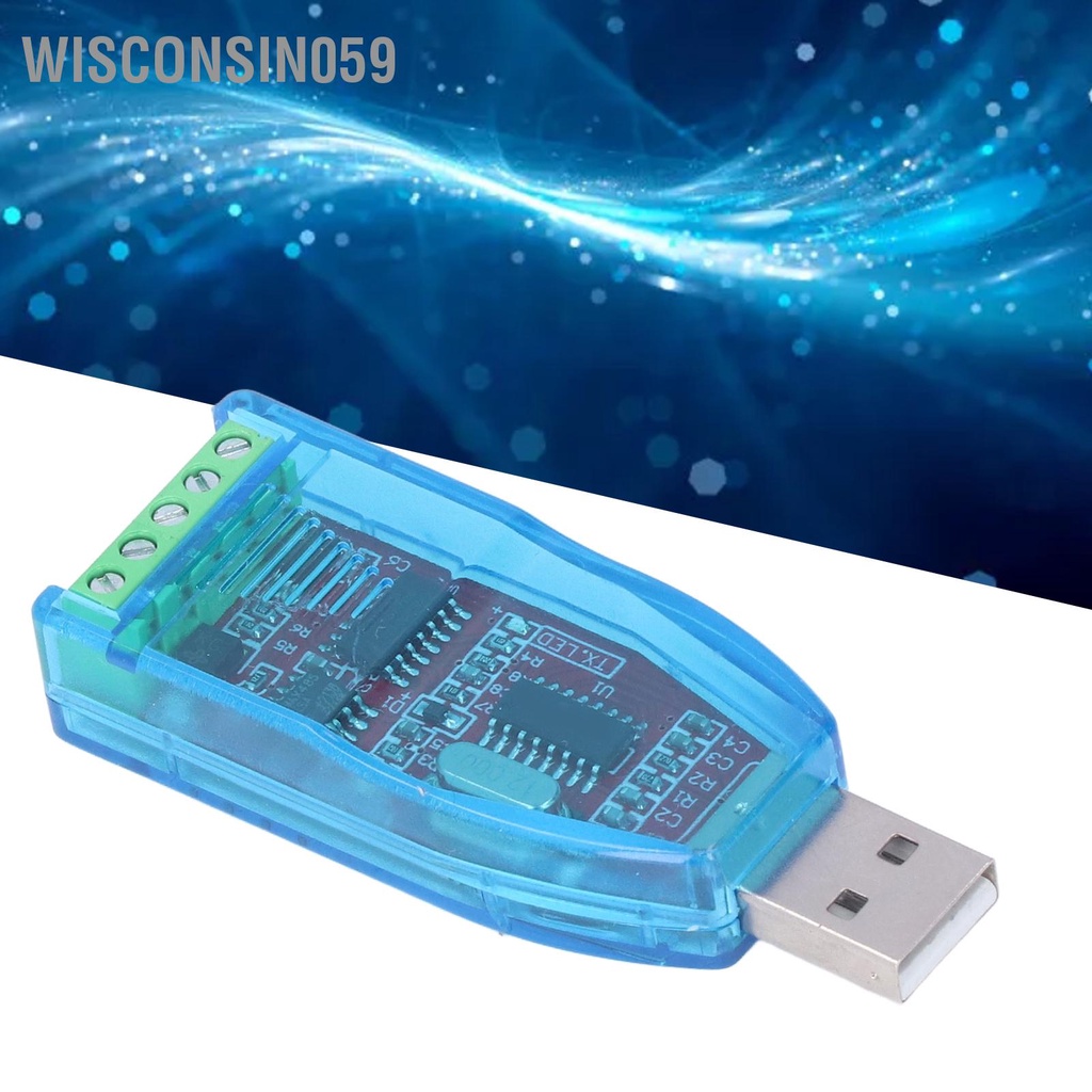 Wisconsin059 USB to RS485 Converter With TVS Transient Suppression Protection Signal Indicator for Windows