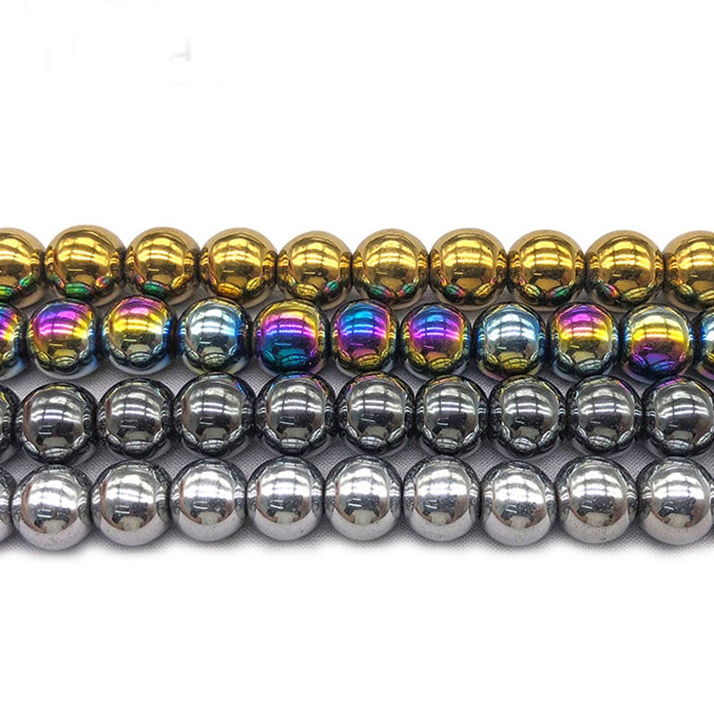 Chuỗi Hạt Đá Tròn Tự Nhiên 4-12mm 4 Màu Tự Nhiên Dùng Làm Vòng Đeo Tay diy