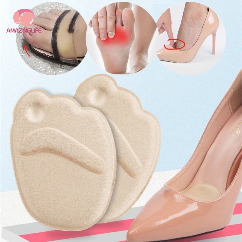 Set 1 Cặp Miếng Lót Giày Cao Gót Mềm Mại Thoáng Khí Giảm Đau Chống Trượt Cho Nữ