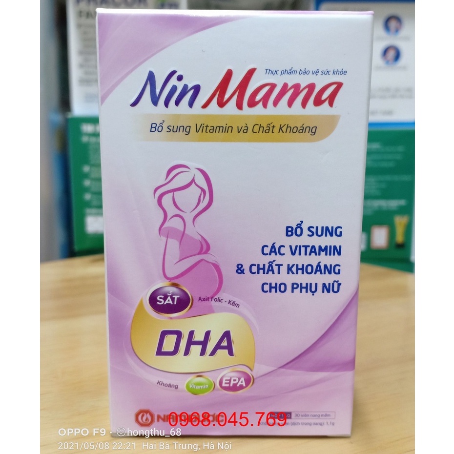 Nin Mama bổ sung sắt, DHA và các khoáng chất cho mẹ bầu