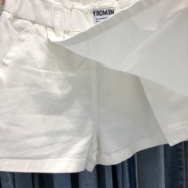 Quần Short Cotton Lưng Cao Giả Hai Lớp Co Giãn Thời Trang Xuân Hè