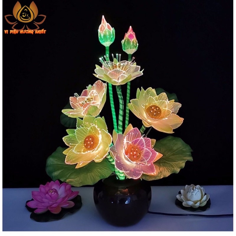 ĐÈN LED HOA SEN 7 MÀU THỜ CÚNG TRANG TRÍ