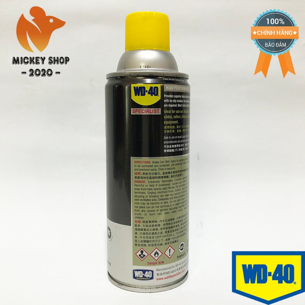 [ CHUYÊN DỤNG ] Dầu nhờn khô, tác dụng cao WD-40 High Performance Dry Lube 360ml - CHÍNH HÃNG