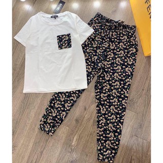 set quần lanh áo thun thái