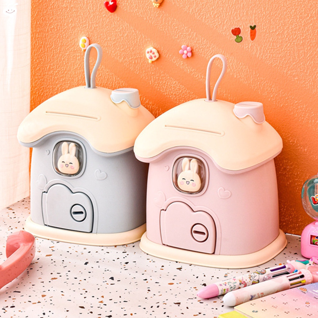 Ống Heo Tiết Kiệm Hình Ngôi Nhà Dễ Thương Có Khóa